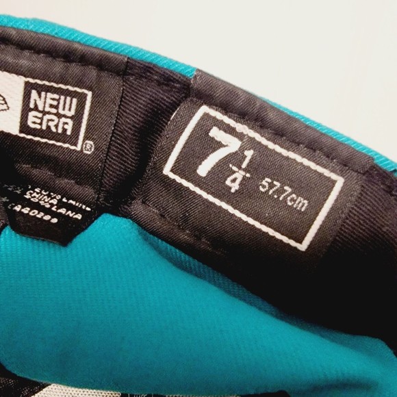 New Era Unisex Florida Marlins Blue Black Lightweight Baseball‎ Cap Size 7 1/4 - Picture 8 of 10